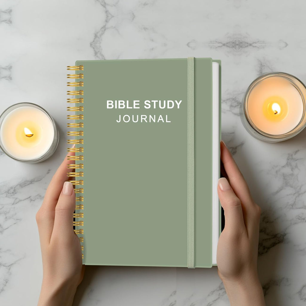Bible Study Journal – Church Notes Notebooks – Note Taking & Journaling Kit, 5.8" X 8.5", Green
