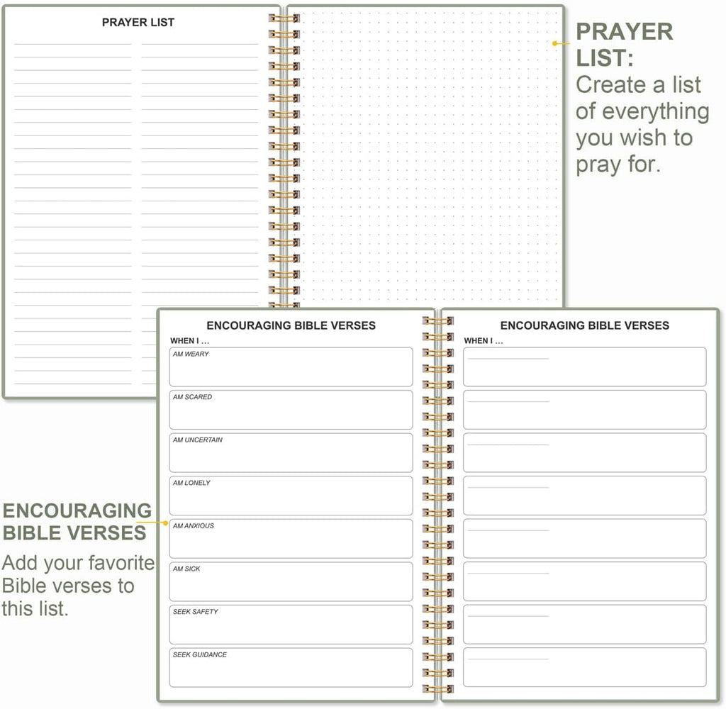 Bible Study Journal – Church Notes Notebooks – Note Taking & Journaling Kit, 5.8" X 8.5", Green