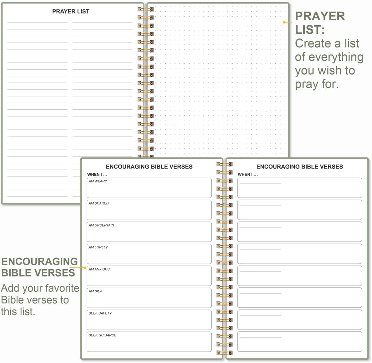 Bible Study Journal – Church Notes Notebooks – Note Taking & Journaling Kit, 5.8" X 8.5", Green